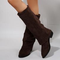 Women Retro Suede Mid Calf Boots Autumn Winter Fashion Chunky Heel Ankle Boots Side Zipper Casual 38 white