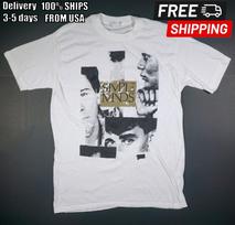 Vintage Simple Minds 1985-86 World Tour Gift For Fan White All size Shirt AH57 Unisex T-Shirt XXL gray