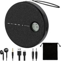 Portable Bluetooth CD Player with Anti-Skip, Stereo Speakers & Headphones