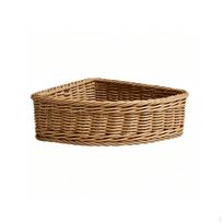 Kampinė laikymo pintinė, vėduoklės formos, rankomis austas, skalbyklai, svetainei, prieškambariui 24-5x9cm brown