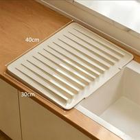 Heat-Resistant Silicone Sink Drying Mat Non-Slip Slope Diversion Kitchen Drain Mat Quick Drain Flexible Thick Kitchen Sink Mat smėlis
