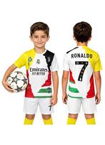 Vaikų futbolo aprangos komplektas Real Madrid 7 Ronaldo Atminimo Leidimas Įskaitant marškinėlius šortus kojines Raudona Balta Geltona 130-140 CM įvairiaspalvis