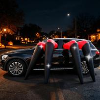 14,1 pėd. Helovino pripučiamas 8 dideli voro kojų automobilio dekoras Pripučiamas lauko dekoras su įmontuotais šviesos diodais Helovino automobilio dekoravimo rinkinys „Trick or Treat“ vakarėliui US PLUG