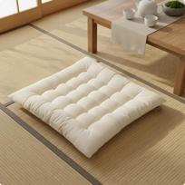 Tatami Cushion Japanese Style Square Chair Solid Seat Pad for Dining Room Square white