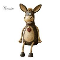 Retro pastoralinis namų dekoras Asilo lentynos sėdyntojas Dervos figūrėlė, Kabantis kojomis ūkio gyvūno statulėlė, Rustic rankų darbo aksesuaras Country stalo kraštas 1pc beige