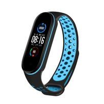 Silikoninis dirželis, skirtas Xiaomi Mi Band 8 7 6 5 4 3 Dviejų spalvų dirželis, apsaugantis nuo prakaitavimo, sportinis kvėpuojantis sagties pakaitinis dirželis, skirtas Mi apyrankei 8 7 6 5 4 3 For Miband 6 black