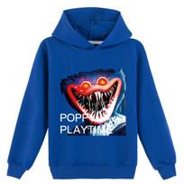 Pavasario ruduo 4-14T Unisex mados aguonų žaidimai Huggy Wuggy Print Boys and Gilrs ilgomis rankovėmis megztinis megztinis megztinis vaikiški drabužiai 160 blue