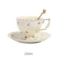 Bone China kavos puodelio šaukštų lėkštučių rinkinys Anglų popietės arbatos puodelis Kavos reikmenys 170 ml Porcelianinis puodelis ir lėkštė kavai White 250ML white