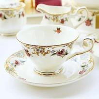 Bone China kavos puodelio šaukštų lėkštučių rinkinys Anglų popietės arbatos puodelis Kavos reikmenys 170 ml Porcelianinis puodelis ir lėkštė kavai Noble 170ML beige