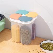 Grūdų laikymo dėžutė Plastikinis sandarus stiklainis grūdams makaronams, skaidriam maistui Laikyti šviežią, vandeniui atsparų indą daugiagrūdžių arbatos skardinėms 1.5L gray