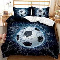 Futbolo antklodės užvalkalas Futbolo vaikų patalynės komplektas 3D antklodės užvalkalas Berniukams Paaugliams Sporto mėgėjams Dvigulis Queen King Poliesterio antklodės užvalkalas 70x133cm 2pcs