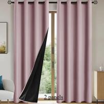 2 vnt. Visiškai užtemdančios užuolaidos - Užuolaidos miegamajam ir svetainei - Apsauga nuo UV spindulių, lengvas slankiojimas ir stilingas dizainas 100X130CM 2PCS&Grommet Top rožinė
