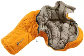 DEUTER Astro Pro 600 -12°C/10°F Magma-Titanium miegmaišys su kairiuoju užtrauktuku, pūkinis