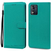 Dėklas Motorola E13, Piniginė, Odinis atlenkiamas dangtelis, skirtas Moto E13, Minkštas stovas, Knygelės tipo dangtelis, Coque Fundas Capa Shell For Moto E13 žalsvai mėlyna