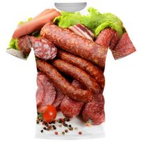 Juokingi dešrainių maisto 3D spausdinimo marškinėliai vyrams, moterims, kasdieniai, apvalia kaklo iškirpte, trumpomis rankovėmis, oversized, Harajuku, Y2k viršutiniai drabužiai, marškinėliai, vaikų drabužiai 4XL brown