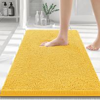 Kitinjoy Velvetiniai Vonios Dušo Kilimėliai Atsparūs Purvui Ir Sugeriantys Namų Virtuvės Vonios Kilimėliai Skalbiami Mašinoje Svetainės Grindų Kilimai 43x62cm(17X24inch) geltona