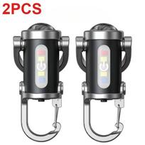 COB LED Mini Raktų Pakabuko Žibintuvėlis USB Įkraunamas Nešiojamas Žibintuvėlis Raktų Pakabuko Lemputė Kempingui Kišeninis Žibintuvėlis Lauko Kempingui Žvejybai Vaikščiojimui 2PCS