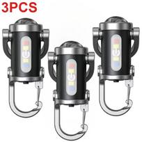 COB LED Mini Raktų Pakabuko Žibintuvėlis USB Įkraunamas Nešiojamas Žibintuvėlis Raktų Pakabuko Lemputė Kempingui Kišeninis Žibintuvėlis Lauko Kempingui Žvejybai Vaikščiojimui 3PCS gray