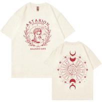 Retro Astarion Baldur's Gate 3 Grafinis Marškinėlis Vyriškas Moteriškas Mada Oversized Medvilninis Marškinėlis Harajuku Drabužiai Viršutiniai Drabužiai Vyriški Marškinėliai L beige
