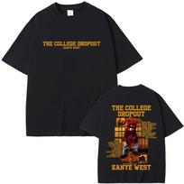 Reperis Kanye West The College Dropout Meškiuko Grafiniai Marškinėliai Vyrams Moterims Hip Hop Pop Muzikos Marškinėliai Kasdieniai Medvilniniai Vintažiniai Marškinėliai M brown