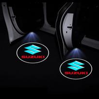 1/2 vnt. LED automobilio durų pasveikinimo lemputė projektorius, pasveikinimo lempa, automobilio emblema Suzuki Jimny Samurai Vitara Swift Baleno SX4 Ignis Alto Splash Swace 2PCS black