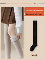 Women's Thermal Fleece-lined Thigh-High Winter Socks One Size for Women (35-39) juoda