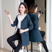 Fashion Double-Sided Wear Trench Coat Women's Mid-Longth Spring Autumn Women's Coats Tops   Hooded Jacket  Women Top XS