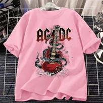 AC/DC Grupės Marškinėliai Vyrams Moterims Medvilniniai Marškinėliai Retro Viršutiniai Drabužiai Hip Hop Streetwear Harajuku Trumpomis Rankovėmis Prekės ženklai Marškinėliai Vyriški Drabužiai S black