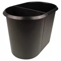 HELIT the double popieriaus atliekų šiukšliadėžė, ovali, 20 L, juoda, PE, be dangčio, 1 dalis (H6103795)