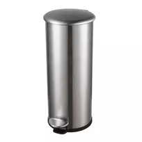 HELIT Pedal Waste Bin the zinc, 20 L, sidabrinis nerūsijantis plienas, apvalus, Soft-Close, kojinis pedalas H2406600