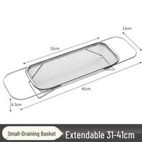 Retractable Stainless Steel Sink Dish Drying Rack and Storage Basin white