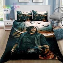 The Walking Dead Daryl Dixon Sparnų Ženklas Patalynės Komplektas Viengulio, Dvigulio, Pilno, Karalienės, Karaliaus Dydžio Lovos Komplektas Suaugusių Berniukų Miegamojo 3D Spausdinimas EU Single(135*200cm)3pcs gray