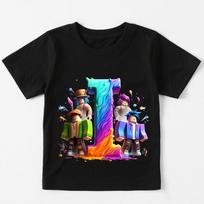 Roblox 26 raidės Spausdinti medvilniniai marškinėliai berniukams, mergaitėms, vaikams Trumpomis rankovėmis Laisvalaikio marškinėliai Vaikų vasariniai drabužiai 150 black