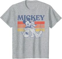 2025Disney Mickey Mouse Family Cartoon Summer T-Shirt Parent-Child Clothing Leisure Loose Comfortable Short Sleeve Men Women Y2k 4XL gray