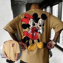 2026 m. vasara Disney mielas Mikės Pūkuotuko spaudinys T-shirt 100% grynos medvilnės trumpomis rankovėmis kasdienis laisvas kvėpuojantis viršutinis drabužis Unisex 3XL brown