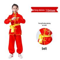 Kids' Wushu and Kung Fu Performance Uniforms: Dragon & Lion Dance, Tai Chi Costumes 150 cm red