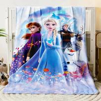 Animacinis Frozen Elsa Karalienė Minkšti pledai Šiltas pledas Patogus pledas Iškylai Lova Sofa Šeimos miegamasis Vaikų kambarys Snaudimui 100x150cm blue