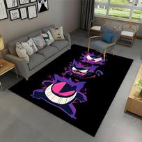 1PC Japanese Anime Pokemen Gengar Area Rug,Carpet for Home Living Room Bedroom Sofa Doormat Kitchen Decor,Non-slip Floor Mat 50cmx80cm gray