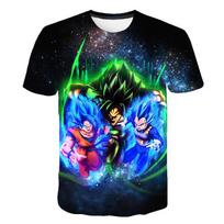 Dragon Ball Vaikiški Marškinėliai Animacinis Goku Marškinėliai Vyriški Drabužiai Vaikiški Viršutiniai Drabužiai Vasara 140 blue