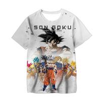 Dragon Ball Vaikiški Marškinėliai Animacinis Goku Marškinėliai Vyriški Drabužiai Vaikiški Viršutiniai Drabužiai Vasara 110 white