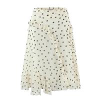 French Polka Dot High-Waisted Ruffle Midi Skirt for Women - Korean Style Spring/Summer Medium