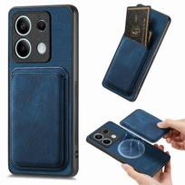 2 viename Nuimamas Kortelių Lizdas Piniginė Odinis Magnetinis Dėklas Xiaomi Redmi Note 14 Pro 12 13 13C F5 13T Retro Krepšys Kišeninis Dangtelis For RM Note13Pro 5G mėlyna