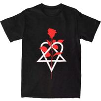 Him Band Ville Valo Heartagram Meilės Metalo Marškinėliai Vasariniai Gatvės Stiliaus Marškinėliai Populiarus Marškinėlis Moterims Trumpomis Rankovėmis L red