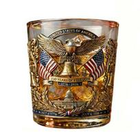 Amerikos 250-ojo jubiliejaus stiklinė „We The People“ viskio stiklinė, alkoholinių gėrimų, burbono, kokteilių stiklinė, patriotiška dovana Tėvo dienai ar veteranams G beige