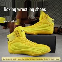 Unisex žemi imtynių ir bokso bateliai treniruotėms, kovoms ir pritūpimams patalpoje Size 38 yellow