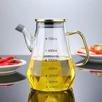 500/700/900 ml Namų kūrybinis stiklinis deimantų aliejaus butelis su svarstyklėmis ir rankena Virtuvinis sojų padažas, actas, prieskonių laikymo talpykla gray