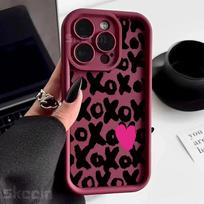 Juodų lūpų bučinio rašto minkšto silikono telefono dėklas, skirtas iPhone 15 Pro Max 16 14 13 12 11 Pro Max 7 8 Plus X XS XR, atsparus smūgiams dangtelis iPhone XR gray