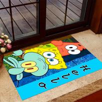 Spongebob Squarepants nuotykių temos neslystantys kilimėliai - Poliesterio namų dekoras, tinkamas miegamiesiems, svetainėms, prieškambariams, studijoms ir dekoravimui 60cmx90cm