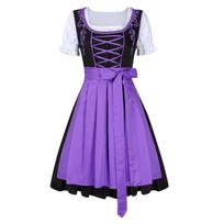 2024 m. moteriškas bavariškas kostiumas Europos Helovinui ir Oktoberfestui L purple