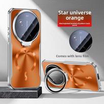 Dėklas Xiaomi Mi 17 Ultra, kietas, magnetinis, MagSafe, su stoveliu, apsauginis galinis dangtelis, korpusas Xiaomi Mi17 Ultra telefonui Xiaomi 17 Ultra oranžinė